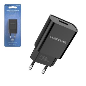 Сетевое зарядное устройство Borofone BA20A, 10,5 Вт, черный, 1 порт, #6931474702081