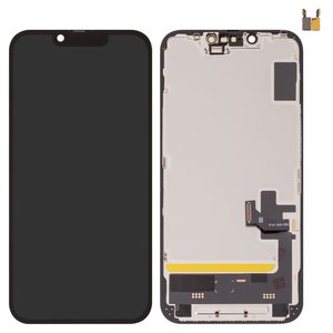 Дисплей для iPhone 16e, черный, с рамкой, HC, OLED , DD OLED soft