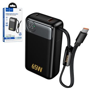 Power bank Hoco Q53, 12000 мАч, 65 Вт, черный, Quick Charge, Power Delivery PD , #694007672597