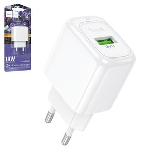 Сетевое зарядное устройство Hoco CS52A, 18 Вт, Quick Charge, белый, 1 порт, #69420007631457